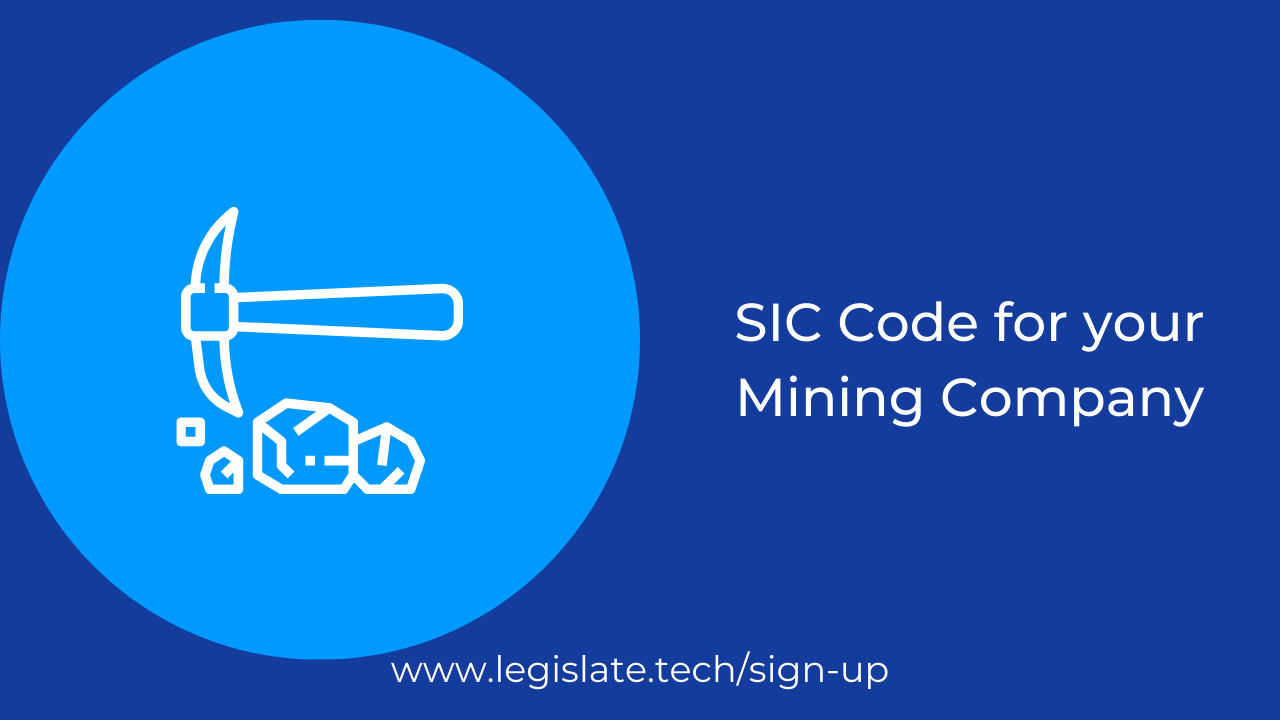 What SIC code should you use for your mining company Legislate